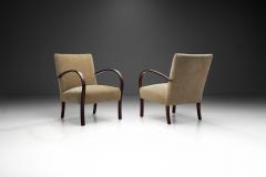 Pair of Swedish Modern Beech Armchairs Sweden circa 1940s - 3895839