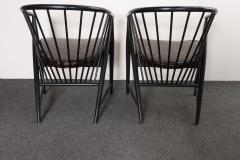 Pair of Swedish Modern Ebonized Beechwood Sunfeather Arm Chairs by Sonna Rosen - 4740542