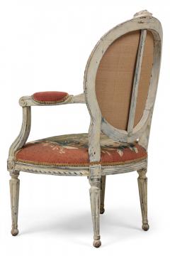 Pair of Swedish Neo Classic Painted Tapestry Upholstered Armchairs - 4170008