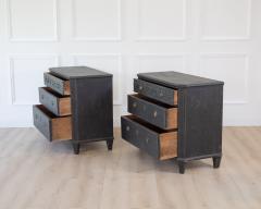 Pair of Swedish Neoclassical Black Painted Chests of Drawers 20th Century - 4791387