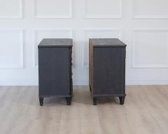 Pair of Swedish Neoclassical Black Painted Chests of Drawers 20th Century - 4791390