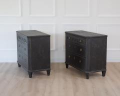 Pair of Swedish Neoclassical Black Painted Chests of Drawers 20th Century - 4791400