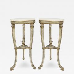 Pair of Swedish Neoclassical Giltwood and Painted Torchere - 3805362