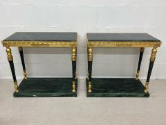 Pair of Swedish Neoclassical Maison Jansen Style Marble Top Consoles - 2883471