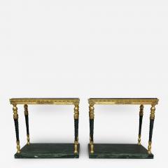 Pair of Swedish Neoclassical Maison Jansen Style Marble Top Consoles - 2885759