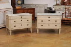 Pair of Swedish Neoclassical Style 19th Century Chests with Painted Greek Keys - 3550160