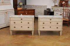 Pair of Swedish Neoclassical Style 19th Century Chests with Painted Greek Keys - 3550268