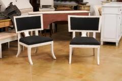 Pair of Swedish Neoclassical Style Klismos Painted and Carved Side Chairs - 3544528