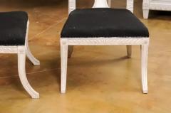 Pair of Swedish Neoclassical Style Klismos Painted and Carved Side Chairs - 3544529
