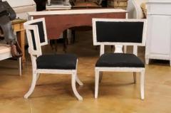 Pair of Swedish Neoclassical Style Klismos Painted and Carved Side Chairs - 3544530
