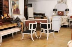 Pair of Swedish Neoclassical Style Klismos Painted and Carved Side Chairs - 3544601