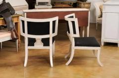 Pair of Swedish Neoclassical Style Klismos Painted and Carved Side Chairs - 3544602