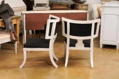 Pair of Swedish Neoclassical Style Klismos Painted and Carved Side Chairs - 3544605