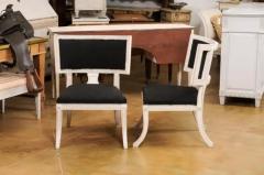Pair of Swedish Neoclassical Style Klismos Painted and Carved Side Chairs - 3544609