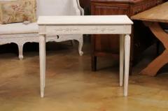Pair of Swedish Neoclassical Style Painted Console Tables with Carved Aprons - 3547404