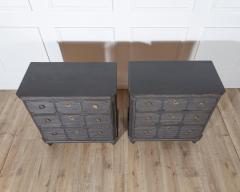 Pair of Swedish Painted Chests with Fluted Drawers and Brass Hardware - 4223309