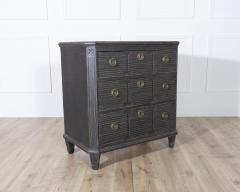 Pair of Swedish Painted Chests with Fluted Drawers and Brass Hardware - 4223323