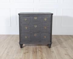 Pair of Swedish Painted Chests with Fluted Drawers and Brass Hardware - 4223332