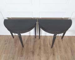 Pair of Swedish Painted Demi Lune Consoles ca 1880 - 4313801