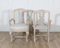 Pair of Swedish Rococo Carved Armchairs with Original Patina - 4353424