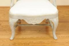 Pair of Swedish Rococo Style 1890s Painted Wood Armchairs - 3451195