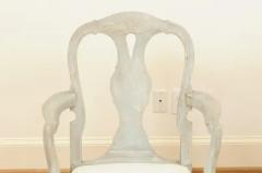 Pair of Swedish Rococo Style 1890s Painted Wood Armchairs - 3451197