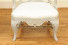 Pair of Swedish Rococo Style 1890s Painted Wood Armchairs - 3451202