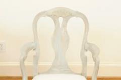 Pair of Swedish Rococo Style 1890s Painted Wood Armchairs - 3451203