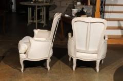 Pair of Swedish Rococo Style Painted Berg res Chairs circa 1880 with Upholstery - 3417201