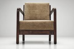 Pair of Swedish Upholstered Armchairs with Curved Armrests Sweden 1930s - 4563325