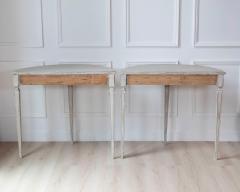 Pair of Swedish White Demi Lune Tables circa 1920s - 4557963