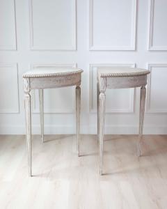 Pair of Swedish White Demi Lune Tables circa 1920s - 4557991