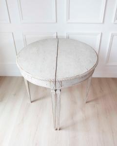 Pair of Swedish White Demi Lune Tables circa 1920s - 4558034