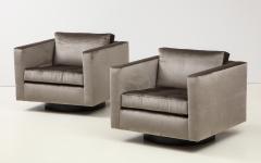 Pair of Swivel Cube Lounge Chairs by Harvey Probber - 1656542