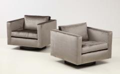 Pair of Swivel Cube Lounge Chairs by Harvey Probber - 1656543