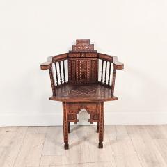 Pair of Syrian Shell Inlaid Hall Chairs circa 1960 - 4499609