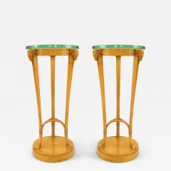 Pair of T H ROBSJOHN GIBBINGS Art Moderne Sycamore Pedestals - 4628077