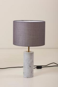 Pair of Table Lamps in White and Grey Marble Germany - 1097009