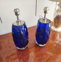 Pair of Table Lamps in blue Murano Glass - 2987071