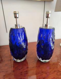 Pair of Table Lamps in blue Murano Glass - 2987093