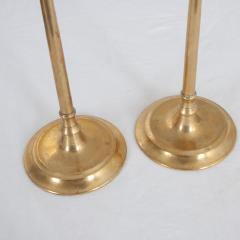 Pair of Tall 19th Century Brass Candle Holders - 2574344