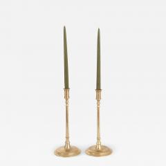 Pair of Tall 19th Century Brass Candle Holders - 2604801