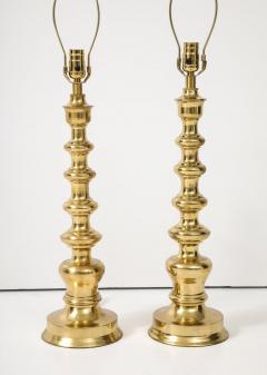 Pair of Tall Brass Lamps - 3827228