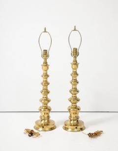 Pair of Tall Brass Lamps - 3827232