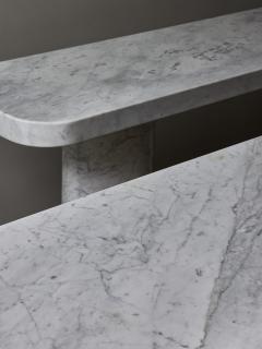 Pair of Tall Carrara Marble Consoles - 2821776