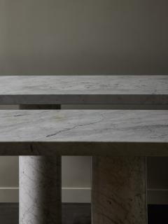 Pair of Tall Carrara Marble Consoles - 2821777
