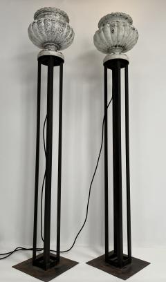 Pair of Tall Cast Iron Vase Floor Lamps - 4365262