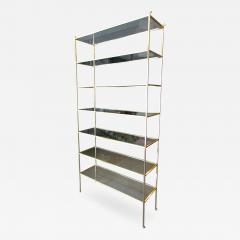 Pair of Tall Custom Brass tag res with Glass Shelves - 249531