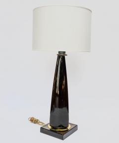 Pair of Tall Dark Purple Murano Glass Table Lamps - 727233