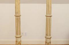 Pair of Tall French Napol on III 1860s Candlesticks with Carved Gilt Motifs - 3461447